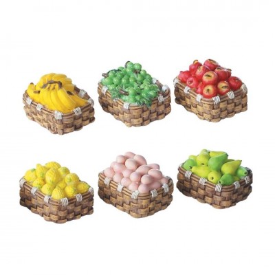 6 Cestitas de frutas surtidas en miniatura de Oliver 4x3x2 cm