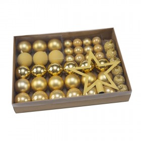 Caja de adornos surtidos dorados 43 piezas de Oliver