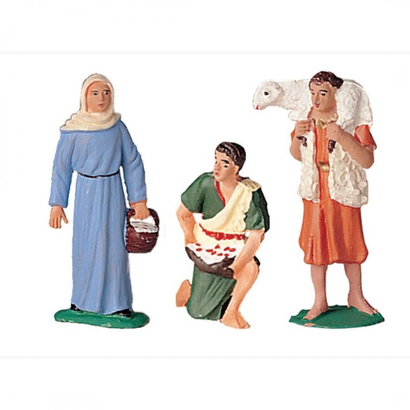 3 figuras (con oveja) 7 cm de Oliver en plástico