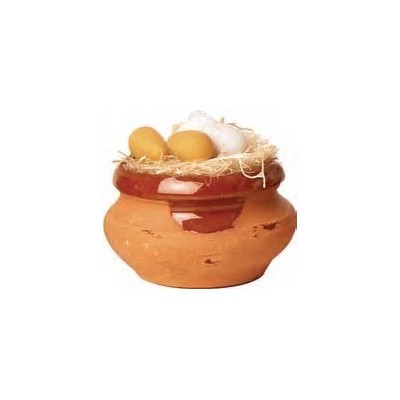 Vasija con huevos en miniatura, de Oliver